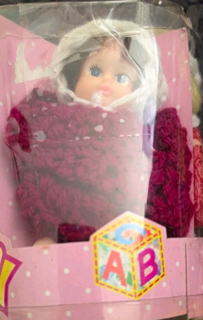 Vintage Blue Box Baby Sisters Mini Dolls Set of 4 Original Package Rooted Hair
